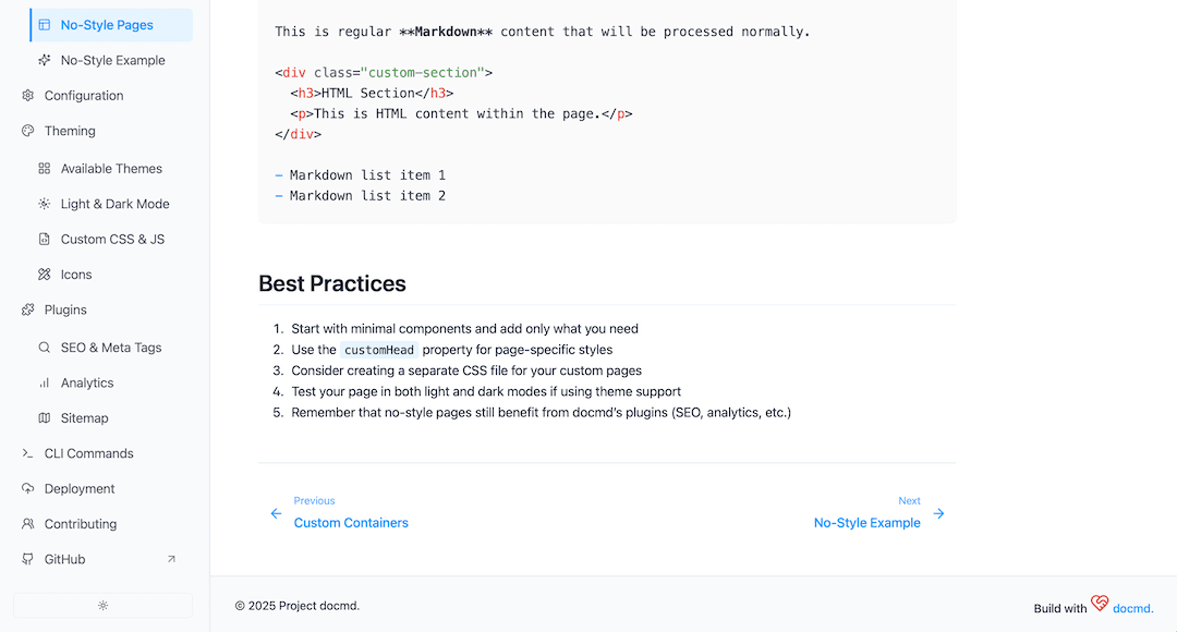 docmd documentation preview