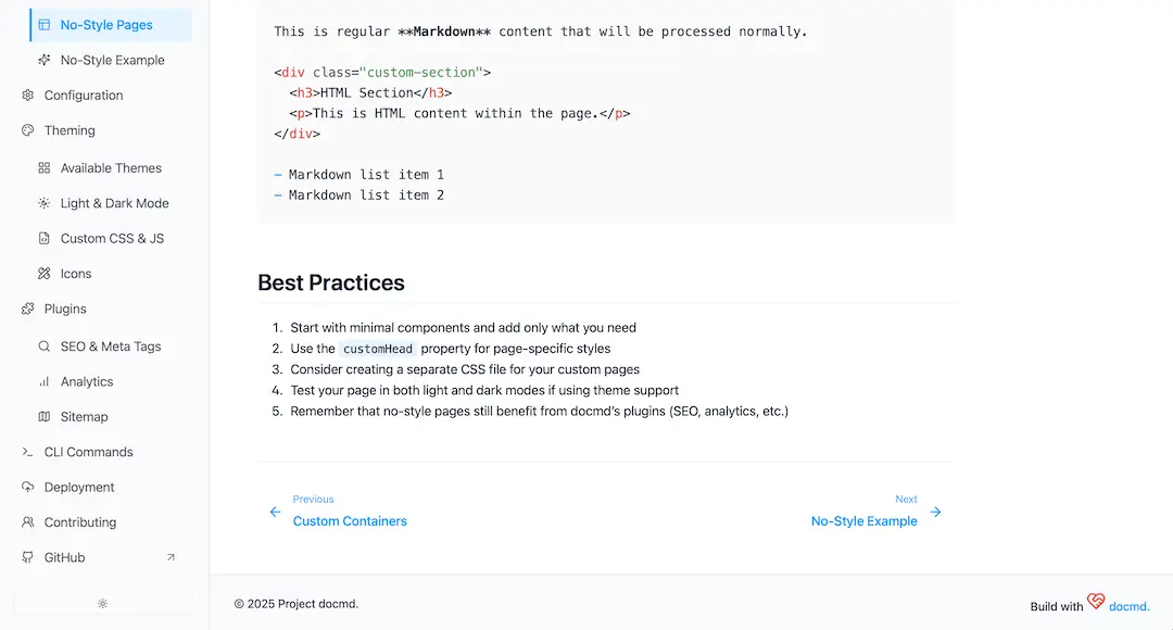 docmd documentation preview